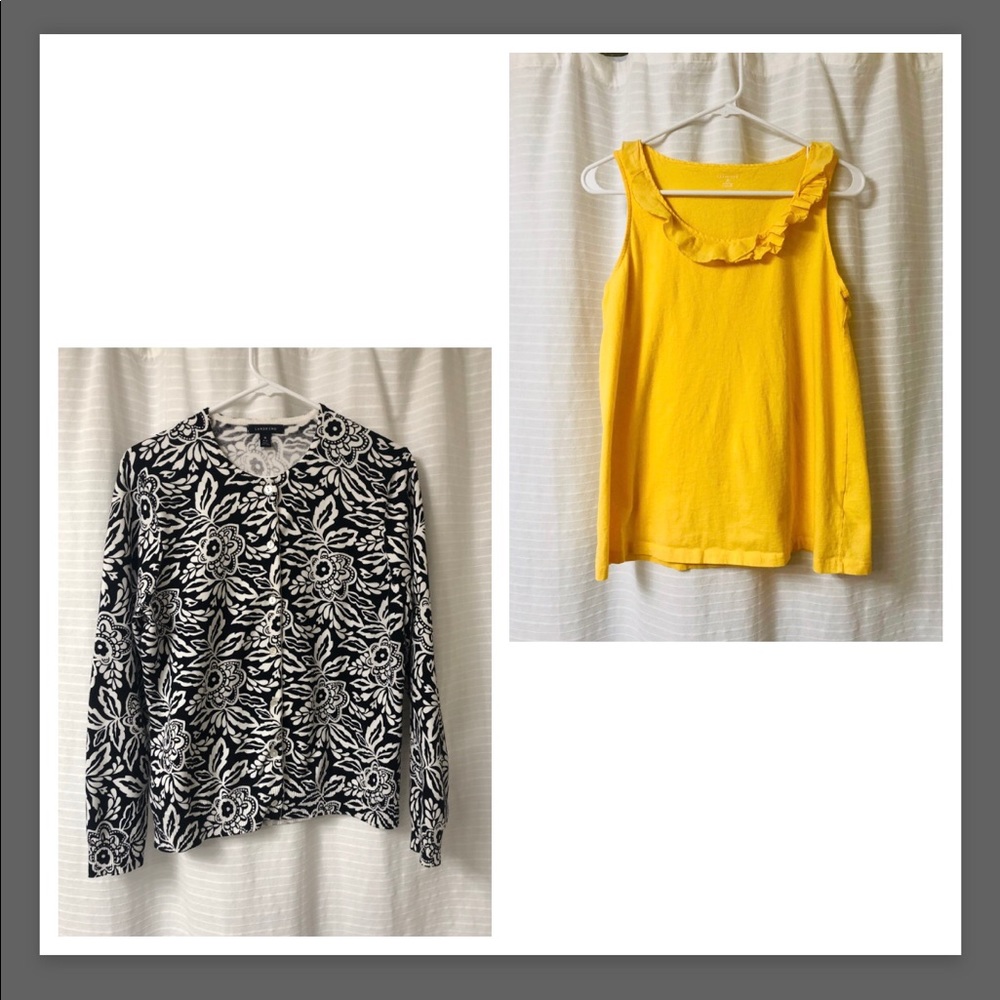 Lands End Cardigan and Tank BUNDLE